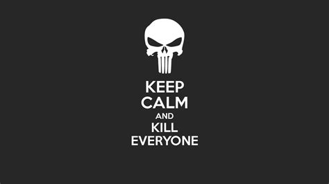 Wallpaper 1920x1080 Px Gray Keep Calm And Minimalism The Punisher