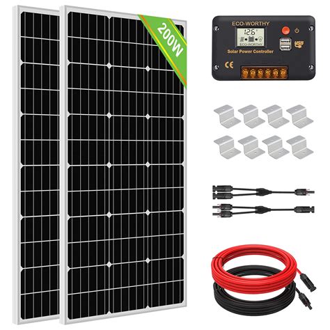 Buy Eco Worthy 200 Watt 2pcs 100w Monocrystalline Solar Panel