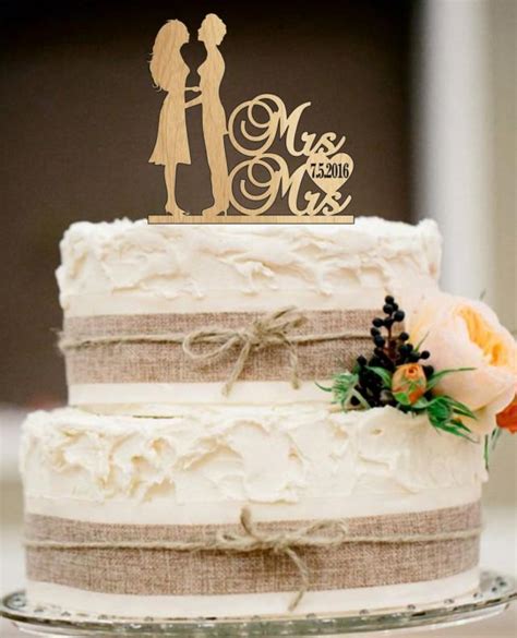 Same Sex Cake Topperlesbian Cake Toppermrs And Mrs Wedding Cake Topper Wedding Silhouette