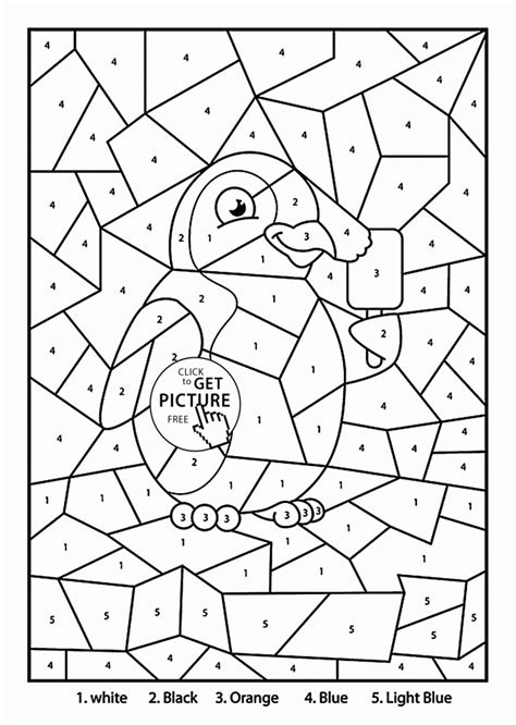 Simple numbers coloring page for children : Get This Penguin Coloring Pages Color by Number Free ...
