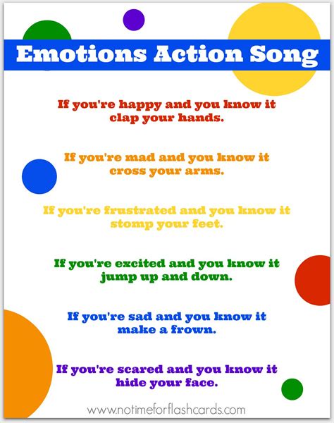 This song is the perfect song to transition children from moving to quiet and listening. Emotions Song for Preschool with Free Lyrics Printable ...