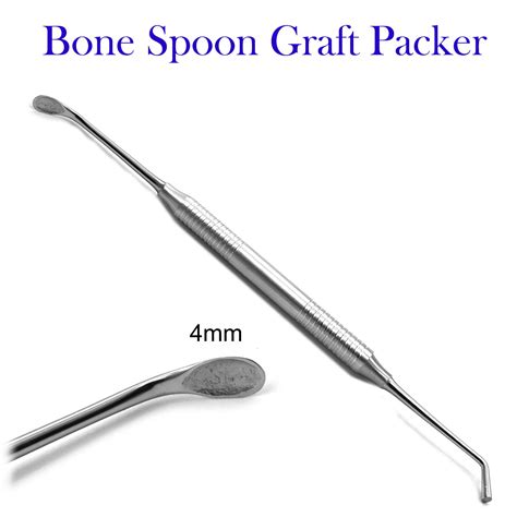 Bone Spoon Graft Packer Mm Plugger Periodontal Implant Grafting Dental