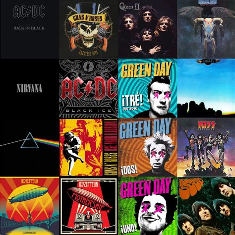 50 Rock Album Cover Wall Collage Digital Music Digital Etsy