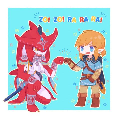 Prince Sidon And Link By Pixiv Id Legend Of Zelda Breath Of