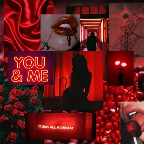 Red Mood Board Neon Red Asthetic Stunning Wallpapers Image Collage