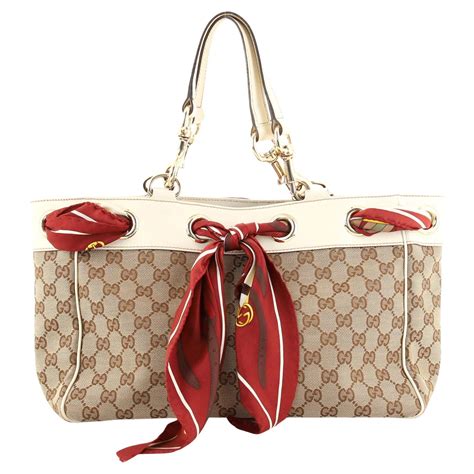 Gucci Shoulder Bag Shopping Sherry Web 870645 Beige Gg Supreme Canvas Tote For Sale At 1stdibs