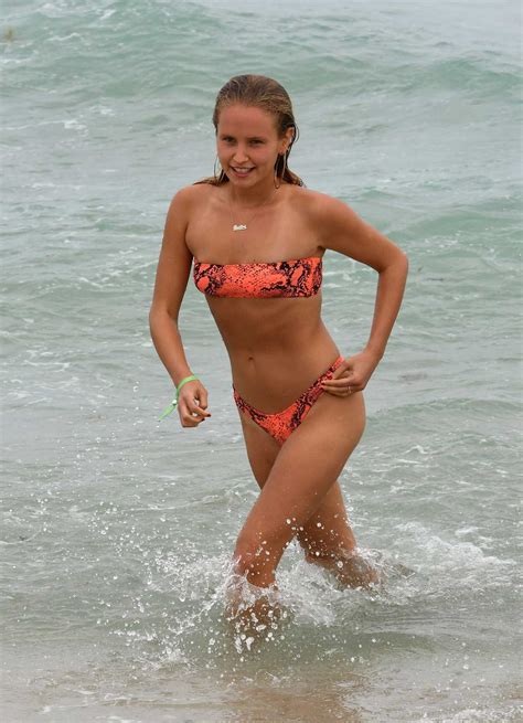 Sailor Brinkley Cook In An Orange Bikini On The Beach In Miami Celebsla Com