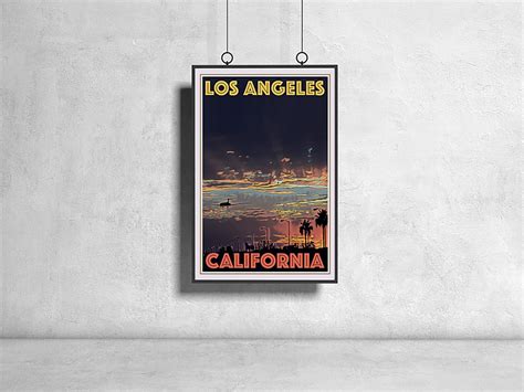 Los Angeles Poster Los Angeles Print Travel Print Wall Art Etsy