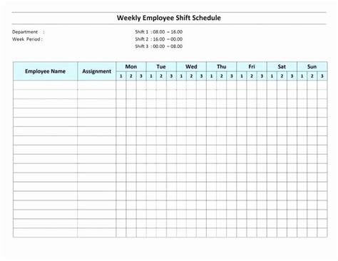 Employee Hourly Schedule Template Unique Printable Weekly Hourly
