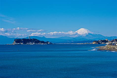 日本の風景 江ノ島と富士山 壁紙1920x1280 壁紙館