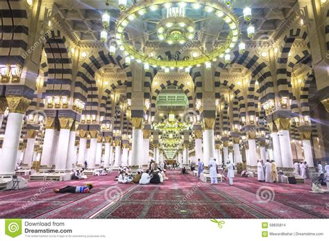Nabawi Mosque Editorial Stock Image Image Of Arch Inscription 58835814