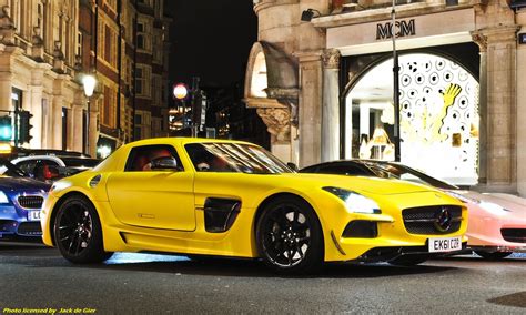Wallpaper London Street Yellow Mercedes Benz Nikon Sports Car