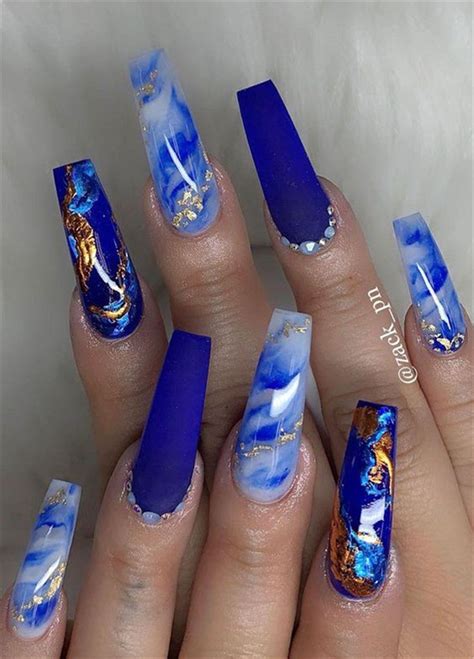40 Gorgeous Dark Blue Coffin Nail Designs You Must Try This Winter Page 18 Of 40 Cute