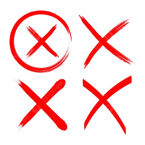 Red Cross Mark Brush X Hand Drawn Icon Vector Cross Mark X Brush Png