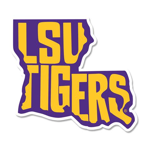 Bandb Dry Goods Lsu Tigers Text State Outline Decal — Bengals And Bandits
