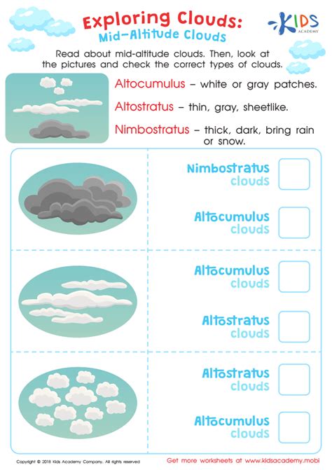 Types Of Clouds For Kids Printables