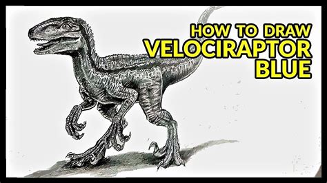 How To Draw Blue The Velociraptor From Jurassic World Fallen Kingdom Drawing Tutorial Youtube