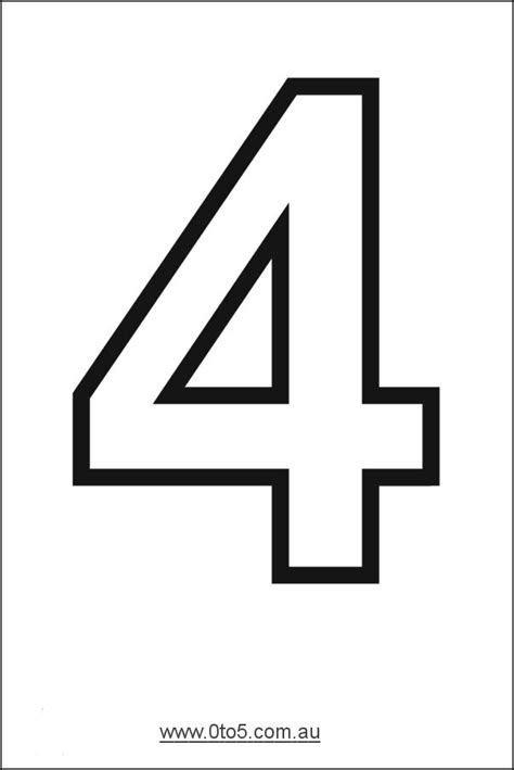 Number Four Printable Template Gabes 4th Birthday Shirt Number