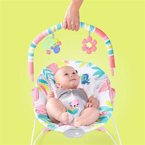 Baby Bouncer Bright Starts Flamingo Vibes Rainforest Vibrating A