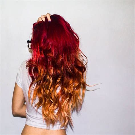 546 Best Images About Fire Red Orange Ombre Hair On Pinterest Red To