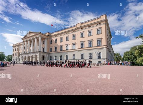 Change Of Guards At Royal Palace Oslo Norway Stock Photo Alamy