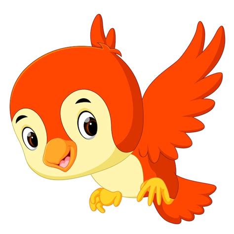 Cute Bird Cartoon Premium Vector