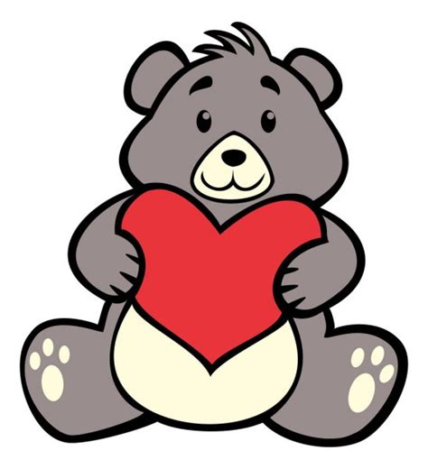 Teddy Bear Hugging Big Heart Stock Vector Image By ©mhatzapa 59808737