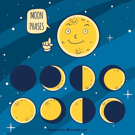 Free Vector Hand Drawn Collection Of Moon Phases