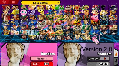 Character Select Screen Organized By Series Super Smash Bros Ultimate