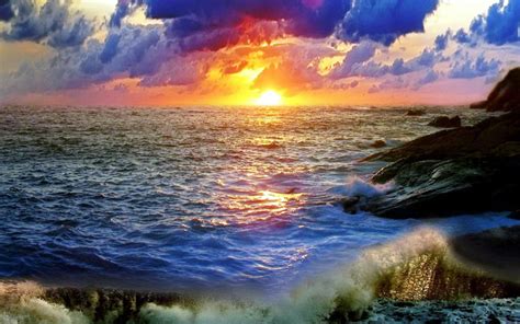 Wonderful Sunset Desktop Nexus Wallpapers Ocean Sunset Beautiful