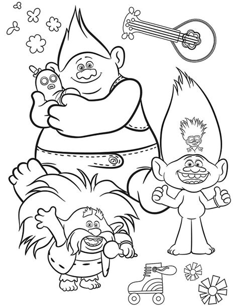Free Printable Trolls World Tour Coloring Pages And Activities