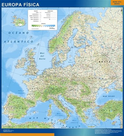 Mapa Europa Fisico Grande Mapas Murales De España Y El Mundo