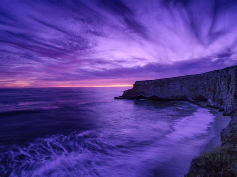 Lilac Sunset Over The Sea Desktop Wallpapers 1600x1200