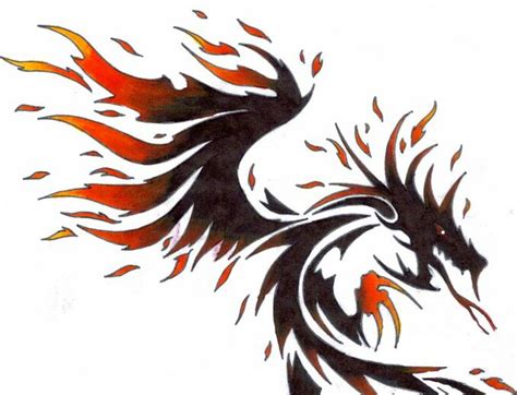 Blue Fire Dragon Tribal Tattoo Design By Kitsune Lunar Rose Tribal