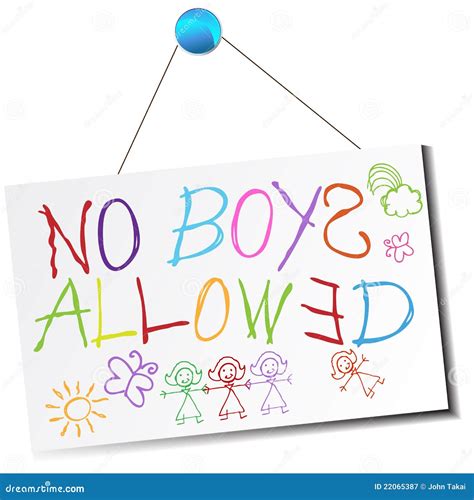 No Boys Allowed Sign Stock Vector Illustration Of Clip 22065387