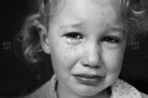 Headshot Of A Crying Girl Stock Photo Offset