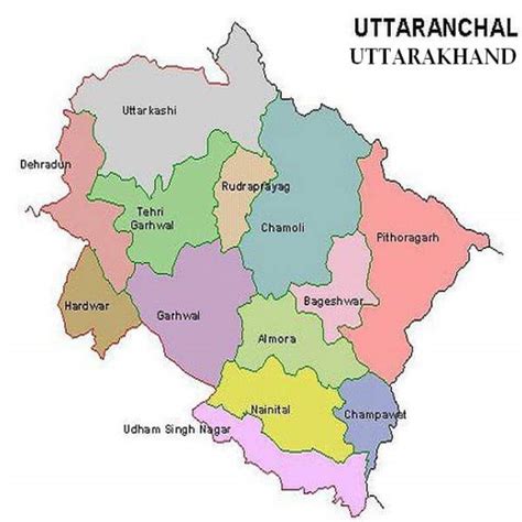 Uttarakhand Map Map Of Uttarakhand Districts Information Guide