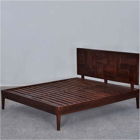Modern Pioneer Solid Wood Platform Bed Frame W Headboard