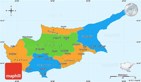 Political Simple Map Of Cyprus