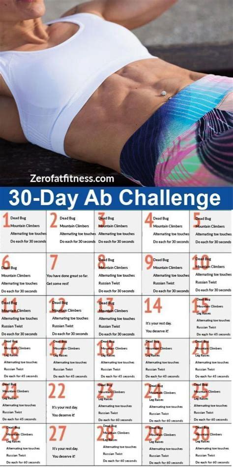 Easyat Home 30 Day Workout Challenges For Your Abs Get A Flat Toned Stomach Wit Lower Ab