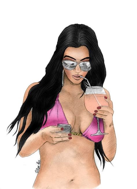 By Ulyayes Kim Kardashian Illustration Illustration Kim Kardashian Kim