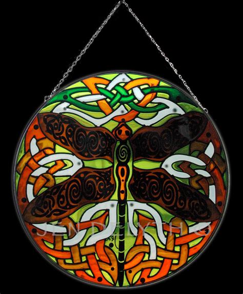 Read celtic news now for the latest celtic fc news. Dragonfly Stained Glass Celtic Art by Welsh artist Jen ...