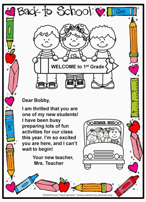 Kindergarten Welcome Letter Kindergarten