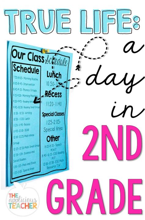 Second Grade Schedule The Applicious Teacher