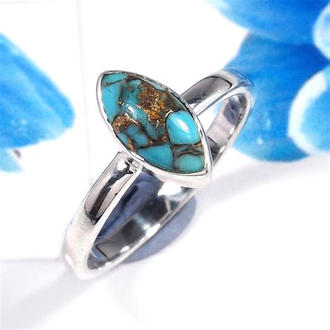 Blue Copper Turquoise E RSS926 925 Sterling Silver Gorgeous