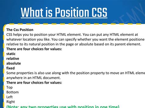 Ppt Introduction To Css Position Lesson 10 Powerpoint Presentation