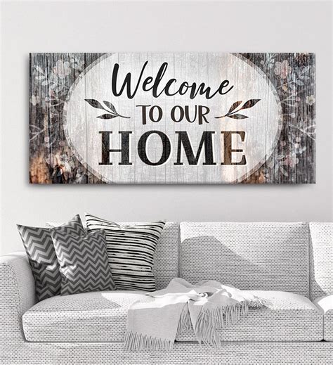 Home Wall Art Welcome To Our Home V9 Wood Frame Ready To Hang