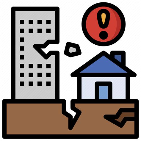 Earthquake Crack Damage Architecture Signaling Icon Download On