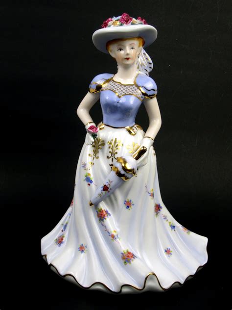 Porcelain Musical Lady Figurine Southern Belle Wind Up Doll Etsy Southern Belle Flower