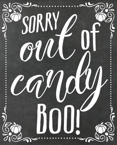 Free Printable Out Of Candy Sign For Halloween My Frugal Adventures